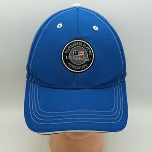 US Kids Golf Tournament Players Association Caddie Strapback Hat Blue 58cm Adult
